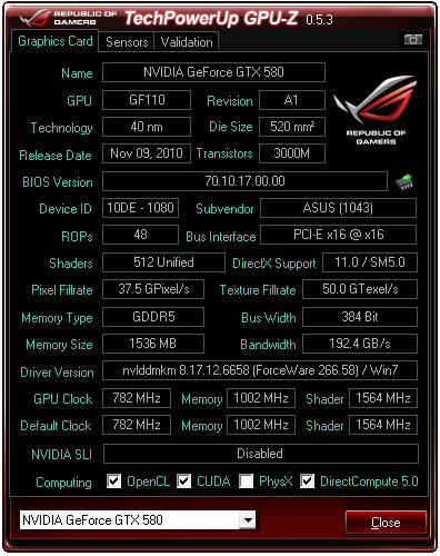 GPU-Z 0.5.3 ROG