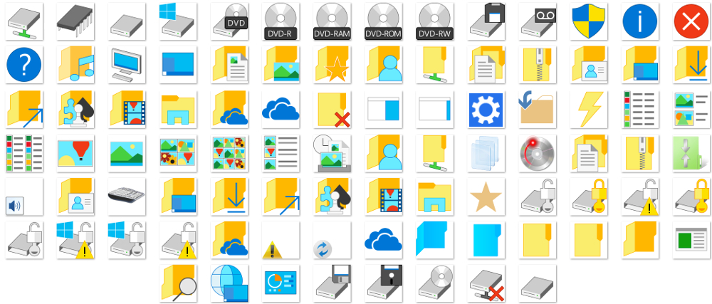 Les belles icônes de Windows 10 TP Build 10041