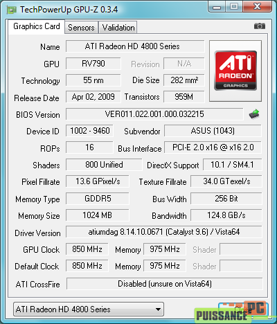 6 cartes graphiques haut de gamme mono-GPU GPUZ HD 4890