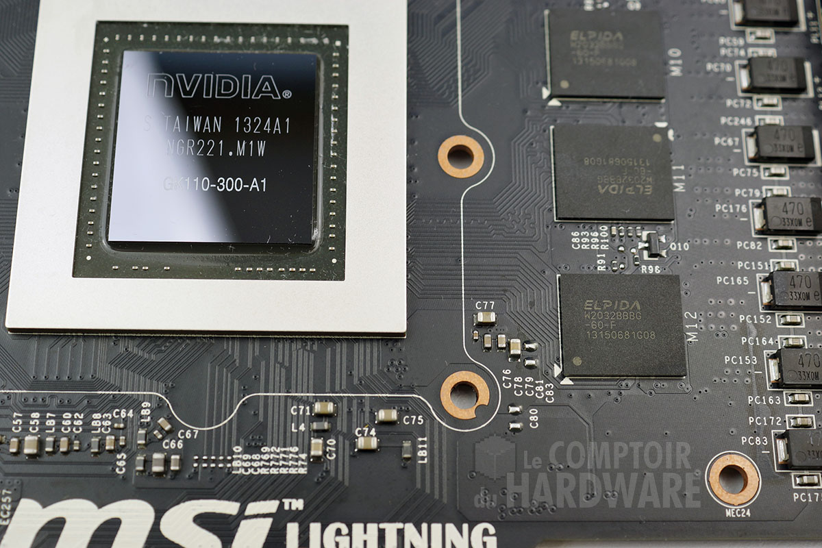 MSI N780 Lightning : puces mémoire