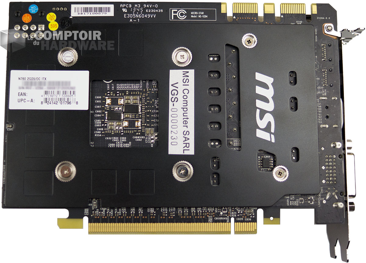 MSI N760 ITX : face arrière