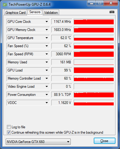 GPU-Z Zotac GTX 660 overclockée