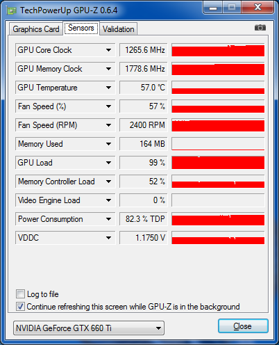 GPU-Z Zotac GTX 660 Ti AMP! overclockée
