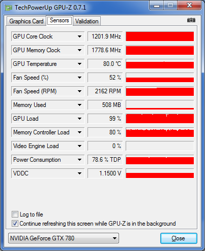 Monitoring GPU-Z GTX 780