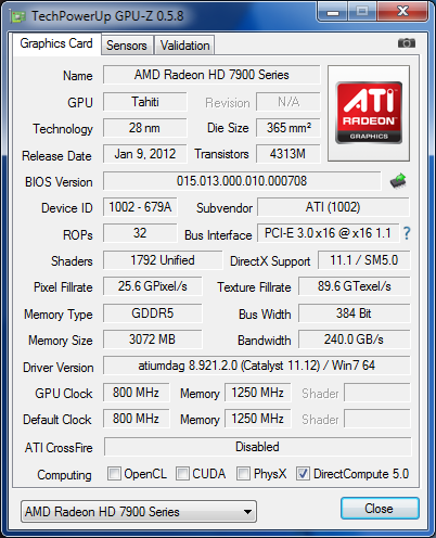 GPUZ AMD RADEON HD 7950