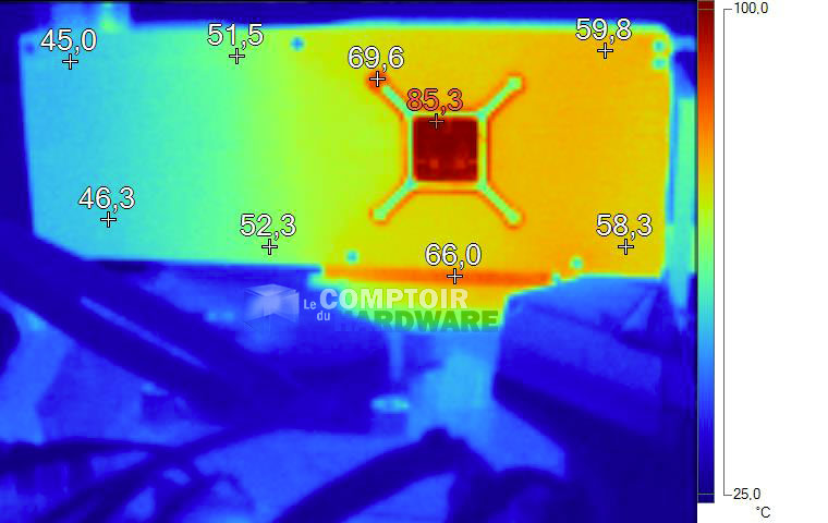 Image thermique de la RX 5700 XT en charge