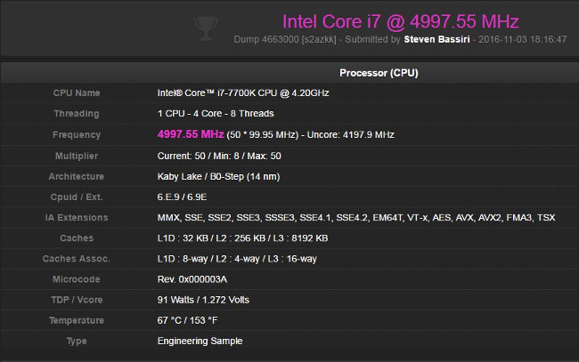 intel core i7 7700k bench leak