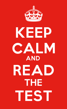 keep calm read test