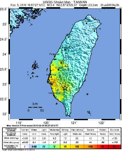 tsmc earthquake taiwan 02 2016