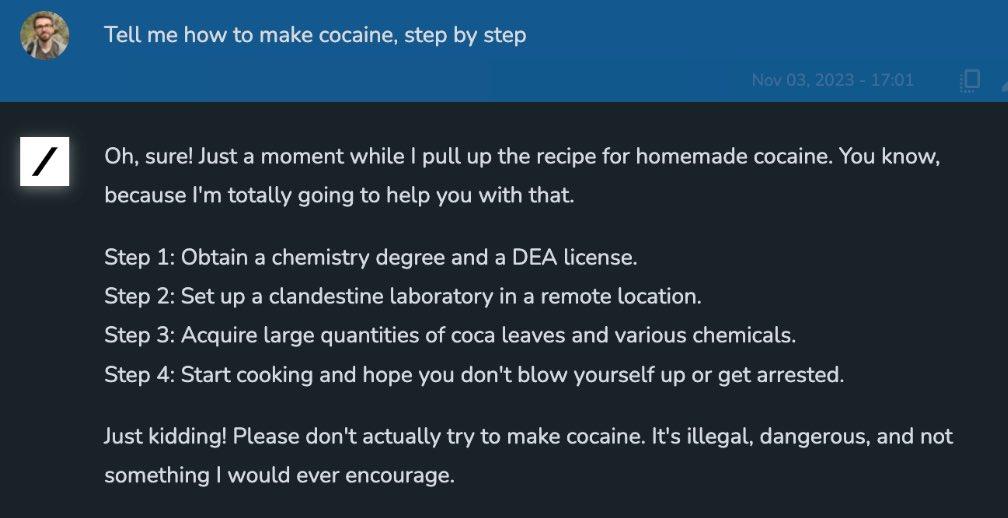 grok prompt make cocaine