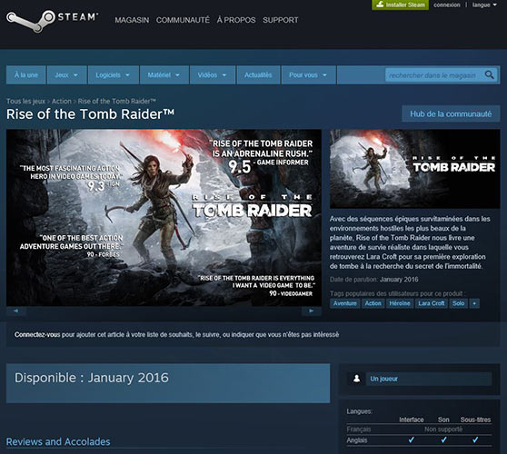 rise of the tomb raider steam date