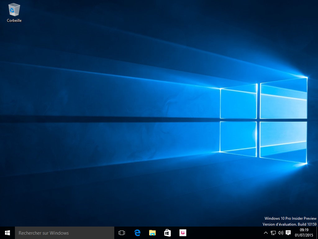Bureau de Windows 10 build 10159