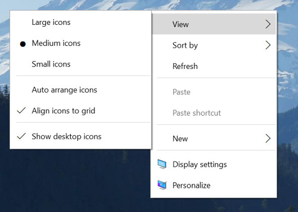 windows 10 build 10532 menu contextuel