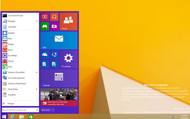 Windows 8.1 Pro avec un menu démarrer [cliquer pour agrandir]
