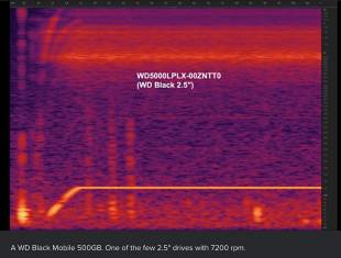 Profil acoustique d'un WD Black 1 To 7200 tr/min [cliquer pour agrandir]