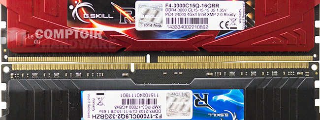 Connectique DDR3 vs DDR4