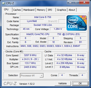 CPUZ i5-750 turbo boost [cliquer pour agrandir]