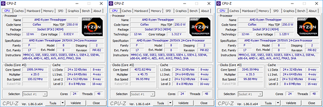 CPU-Z Threadripper 2970WX [cliquer pour agrandir]