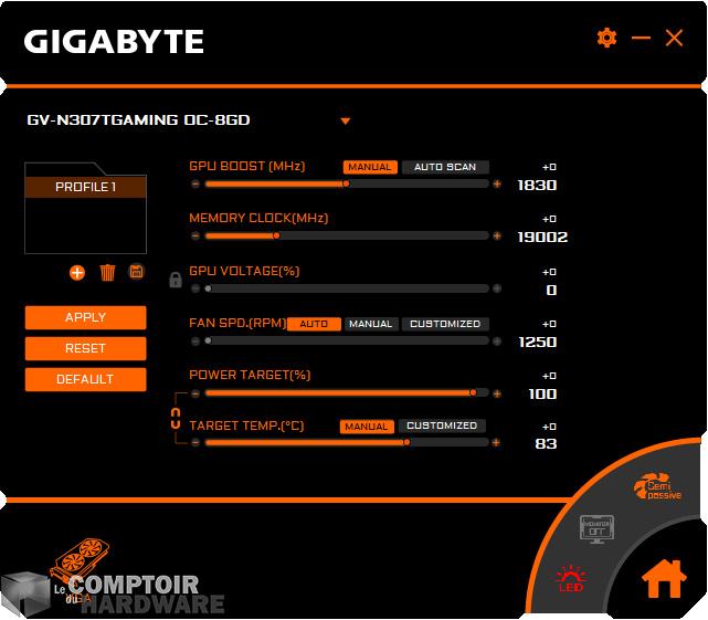 gigabyte rtx 3070 ti gaming oc - aorus engine