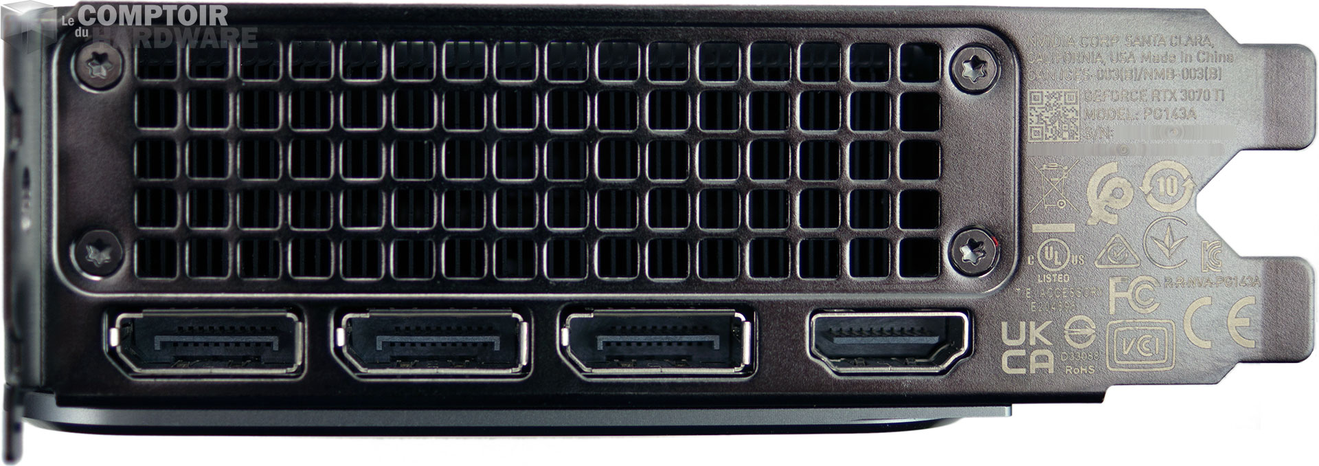 GeForce RTX 3080 Ti Founders Edition : connectique vidéo