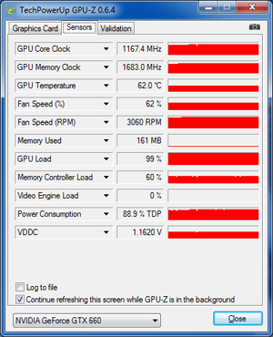 GPU-Z Zotac GTX 660 overclockée [cliquer pour agrandir]