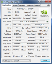 GPU-Z nVIDIA GeFORCE GTX 670 [cliquer pour agrandir]