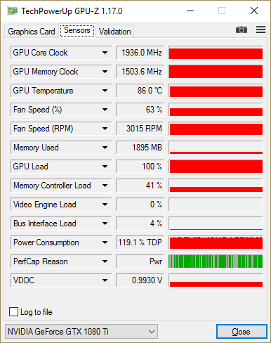 GPU-Z GTX 1080 Ti : overclocking
