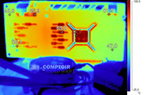 Image infrarouge de Sapphire Pulse RX 5600 XT OC en charge [cliquer pour agrandir]