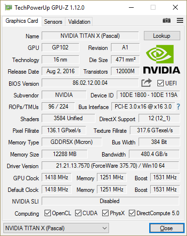 GPU-Z TITAN X