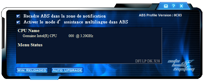 Comparatif cartes mères X58 screen DFI ABS