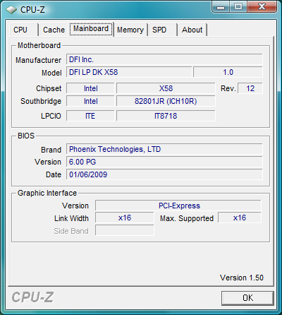 Comparatif cartes mères X58 screen CPUZ DFI 