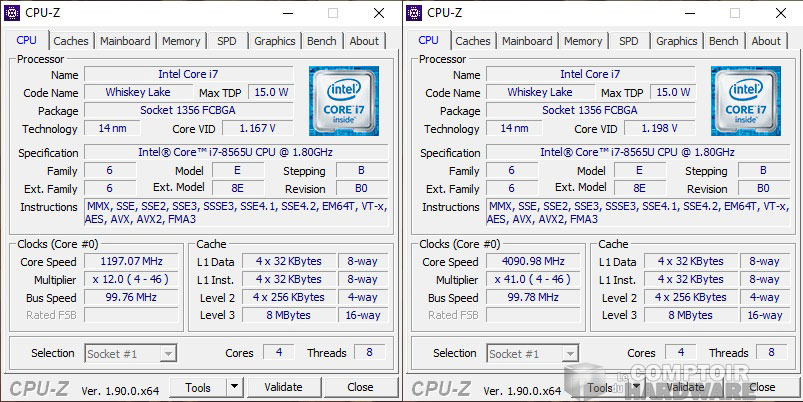 NUC8i7INH - CPU-Z
