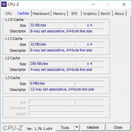 CPU-Z - Caches [cliquer pour agrandir]