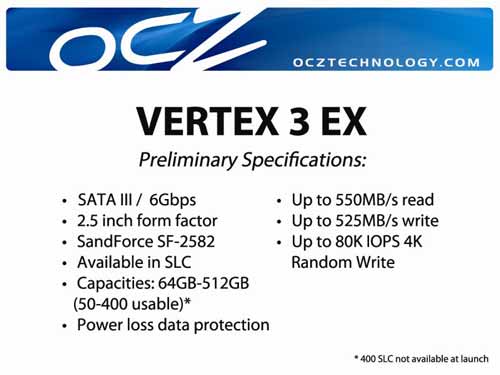 ocz vertex 3 ex specs