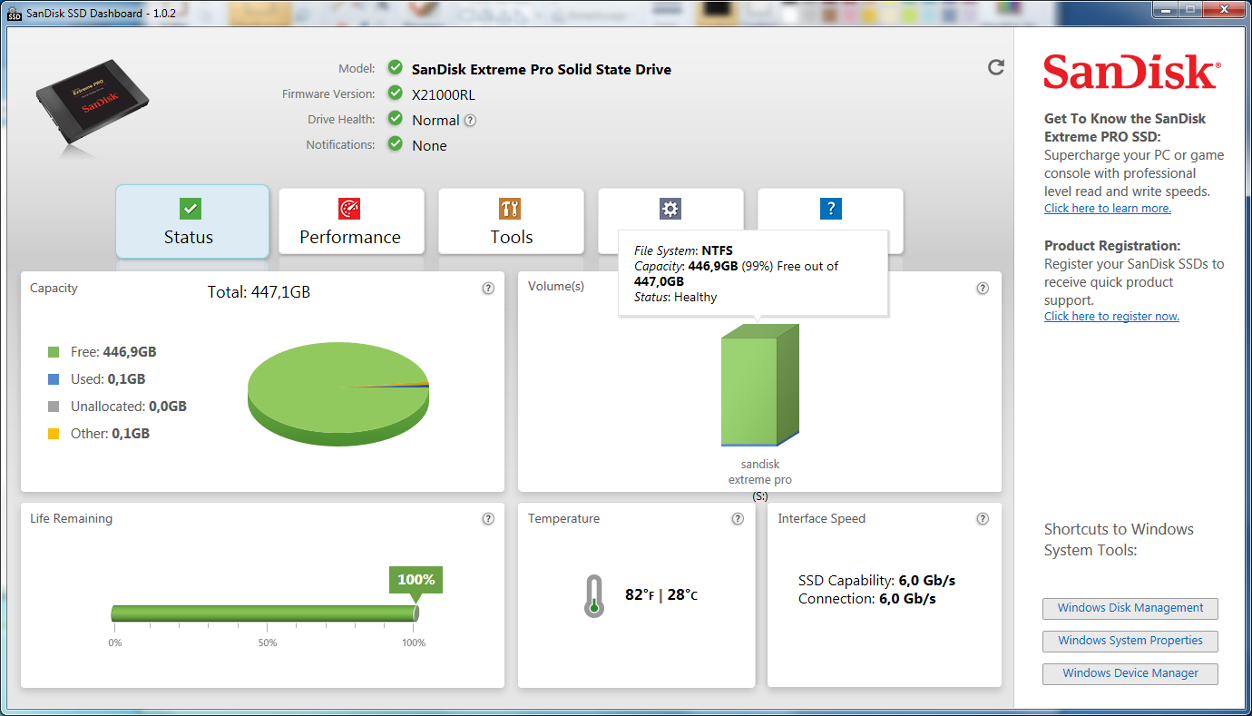 sandisk ssd dashboard 1.02