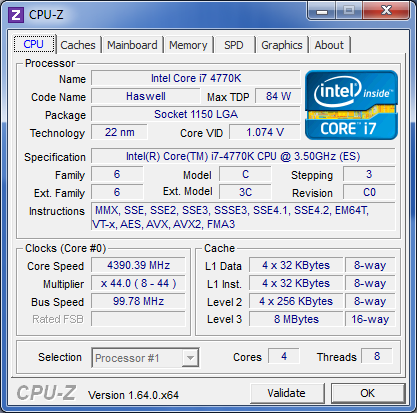 Overclocking Core i7-4770K