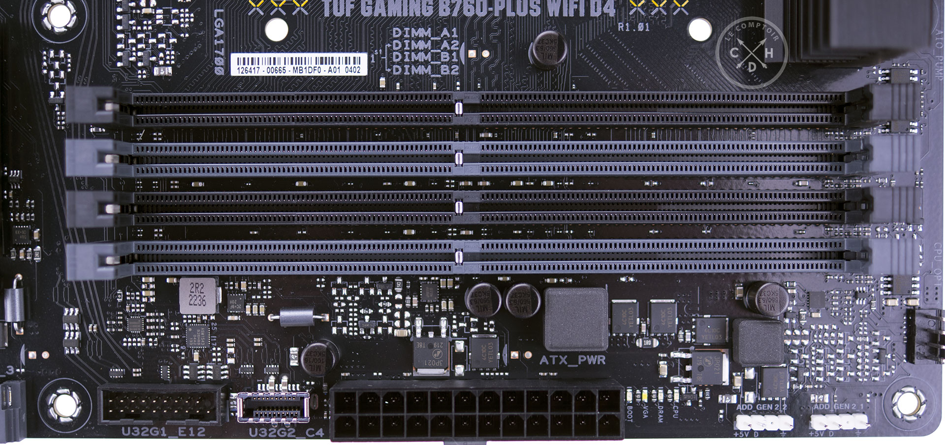 Slots DDR5 et alimentation
