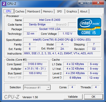 CPUZ i5-2400