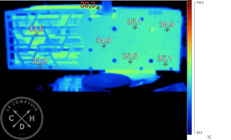 Image thermique de la Gainward RTX 4070 Phoenix GS au repos