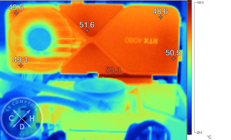 Image thermique de la RTX 4080 FE en charge