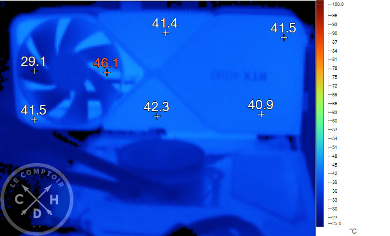 Image thermique de la RTX 4090 FE au repos