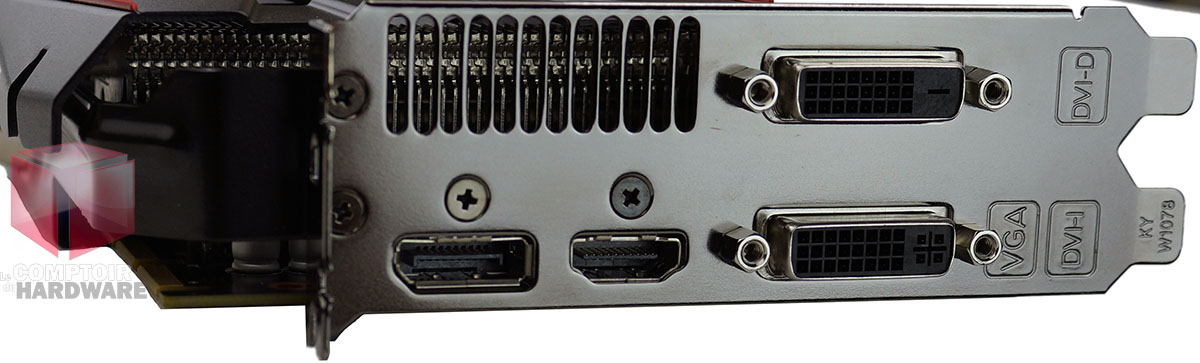 Asus R9 280X DirectCU II TOP : connecteurs