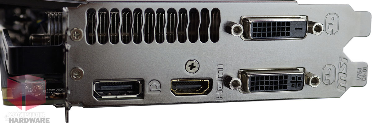 MSI R9 270X Gaming : connecteurs