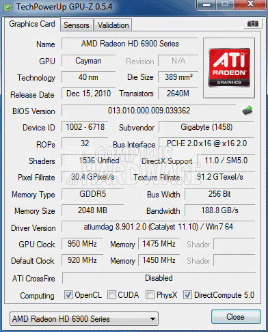 gigabyte hd6970 wf3x oc2 overclocking