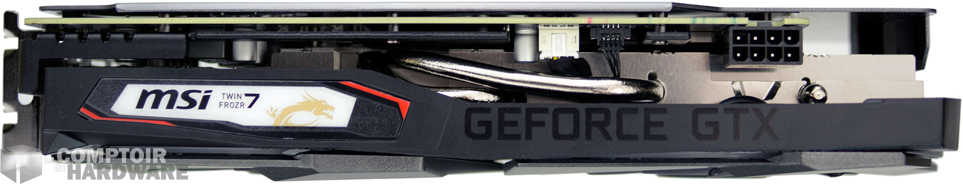 MSI GTX 1660 Gaming X : connecteurs d'alimentation