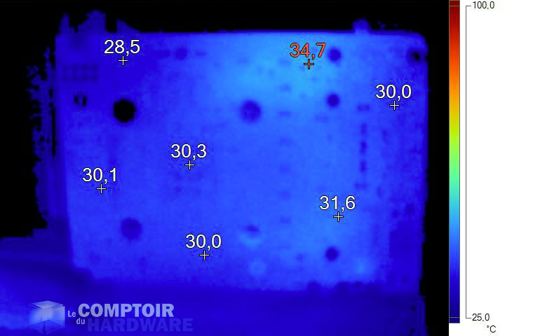 Image infrarouge de la Palit GTX 1660 Ti StormX au repos