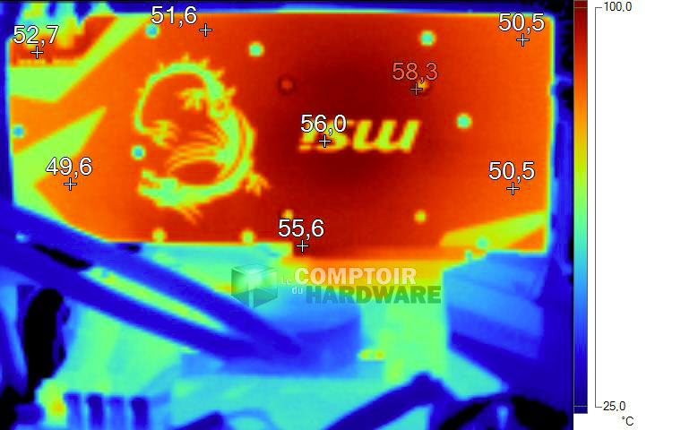 Image infrarouge MSI RTX 2070 ARMOR en charge