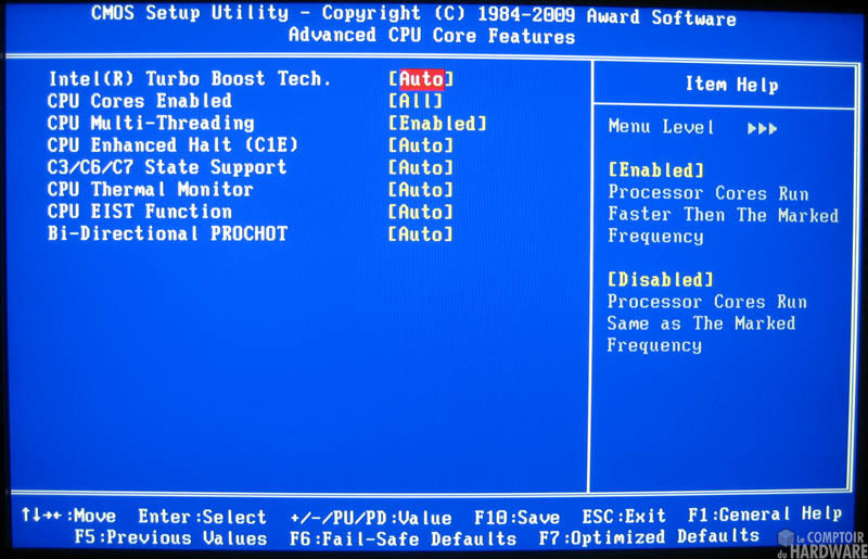 CPU Features P55-UD5