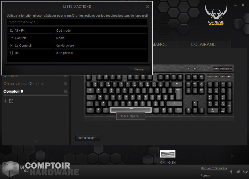 Configurer une touche