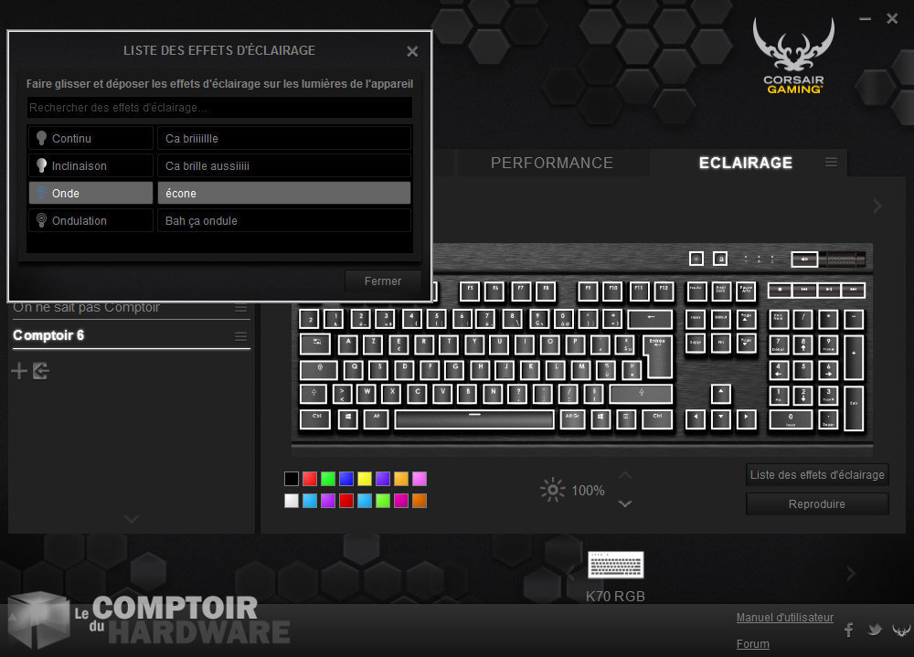 Configurer léclairage des touches